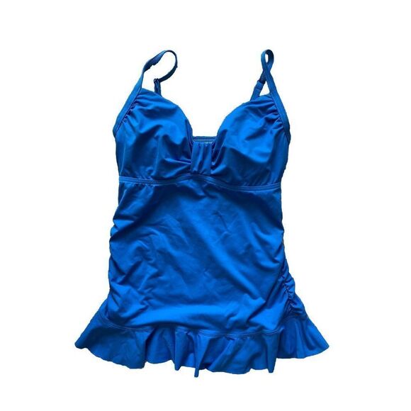 Lands’ End Swim Top Swimsuit Turquoise Blue 6 Lands’End Full Coverage - Picture 1 of 6